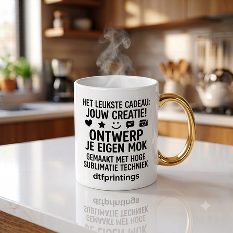 Mok met gouden oor gepersonaliseerde mokken 330 ML