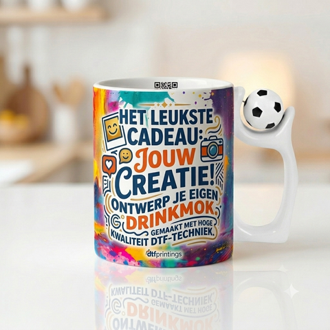 Voetbalmok gepersonaliseerde mok 330 ML