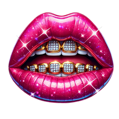 glossy pink lips